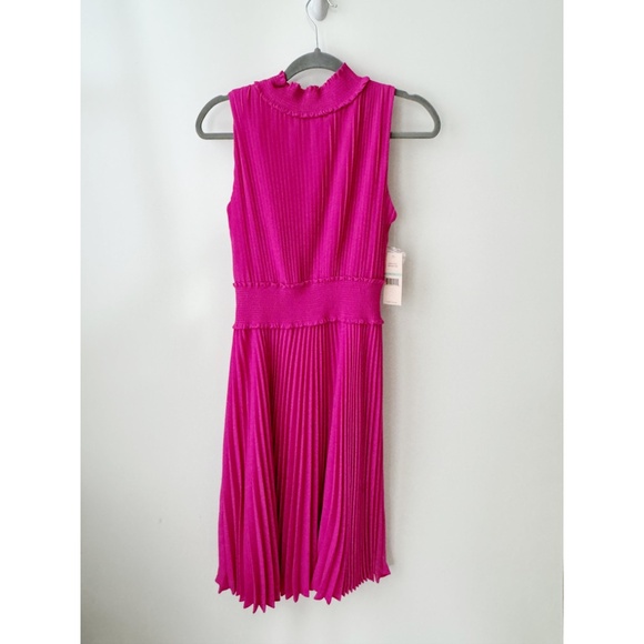 NANETTE LEPORE Christa A-Line Pleated Midi Dress Pink 8 NWT - Picture 3 of 9